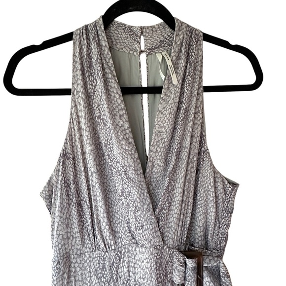 ANTHROPOLOGIE NWOT MARFA SNAKE PRINT FAUX WRAP MIDI DRESS | SIZE: 2 - Picture 3 of 16